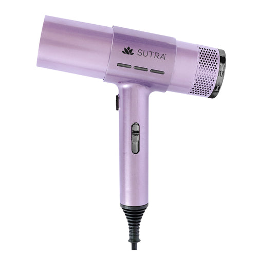 lavender-airpro-blow-dryer-3-heat-settings-and-2-speed-settings-black-sutra-logo-on-white-background